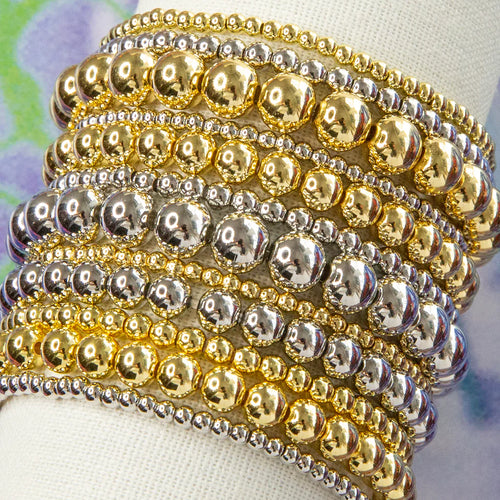 Gold 3 mm Brass Ball Beaded Bracelet