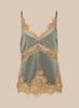 Mitsu Lace Trim Cami~Smokey Olive/Praline