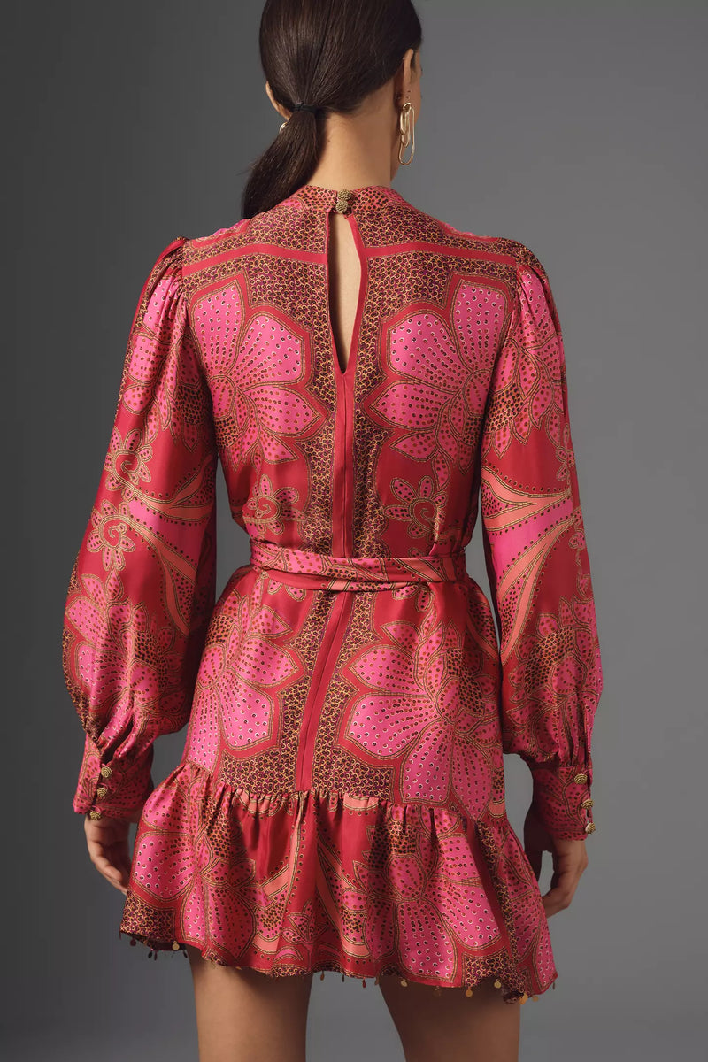 Floral Glam Scarf Mini Dress ~ Pink Chic Streets Floral Glam Scarf Mini Dress ~ Pink Chic Streets