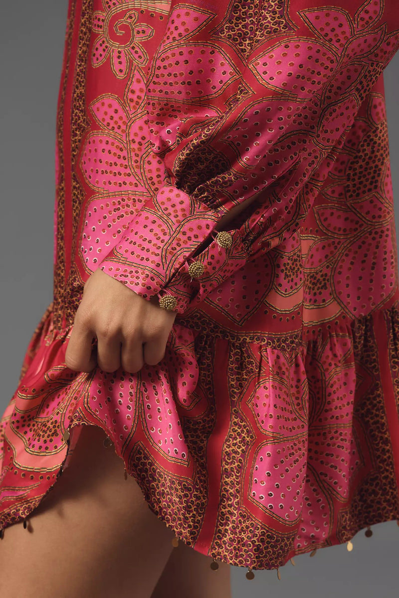 Floral Glam Scarf Mini Dress ~ Pink Chic Streets Floral Glam Scarf Mini Dress ~ Pink Chic Streets