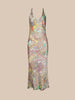Akiya Satin Maxi Dress ~ Green Multi Cluster Paisley