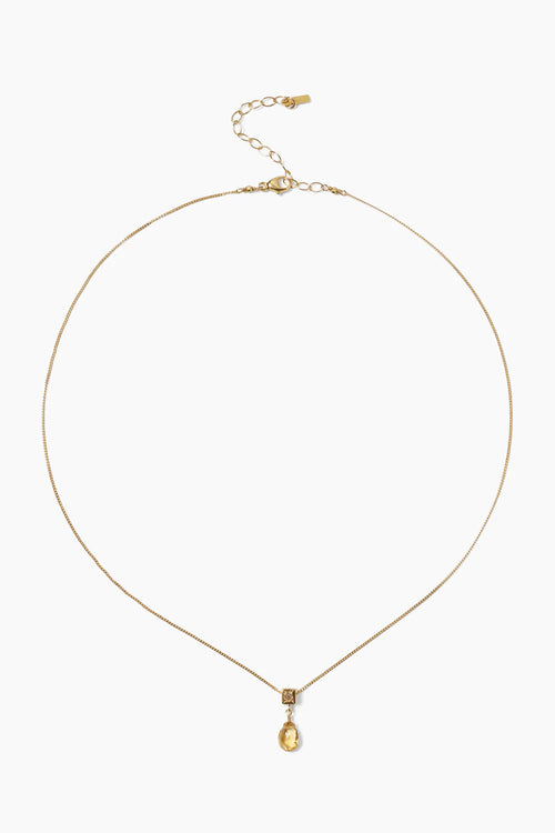 Dewdrop Diamond Necklace ~ Citrine