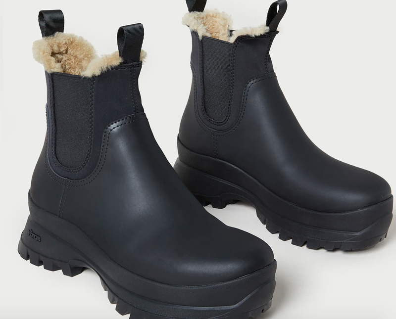 shearling lined dress boots Tara Shearling-Lined Boot ~ Black – Chic Streets