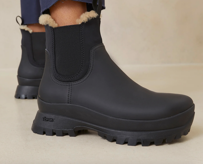 shearling lined dress boots Tara Shearling-Lined Boot ~ Black – Chic Streets