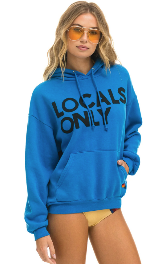Locals Only Relaxed Pull Over Hoodie ~ Ocean