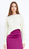 Gloria Rhinestone Sweater ~ Ivory