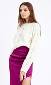 Gloria Rhinestone Sweater ~ Ivory