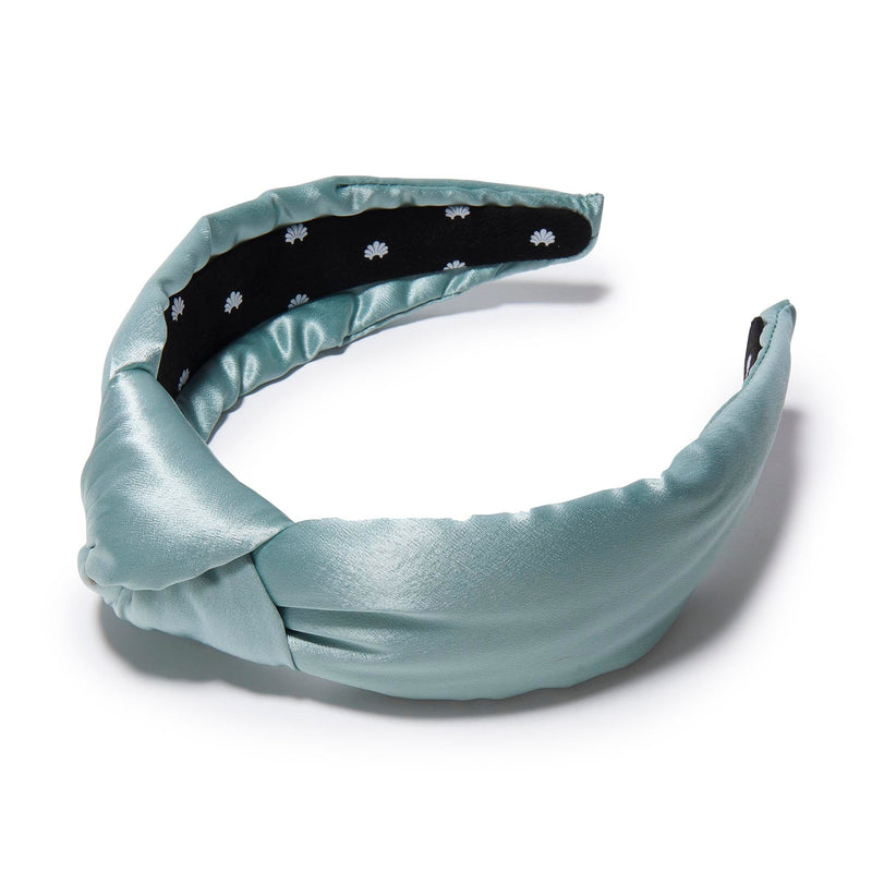 Stone Blue Silk Knotted Headband – Chic Streets display picture 3