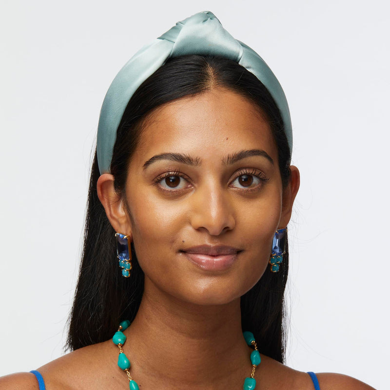 NEW Lele Sadoughi Turquoise Knotted Silk Headband Turquoise Knotted Silk Headband – Monkee main image 2