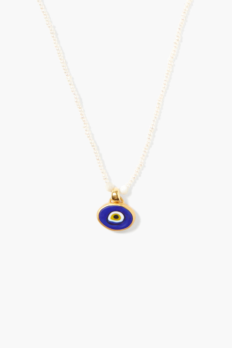 Mya Evil Eye Necklace ~ Blue Mix